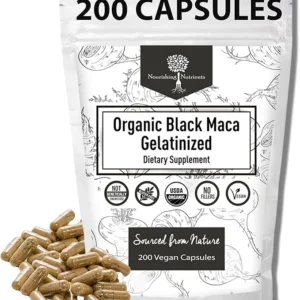 Organic Gelatinized Black Maca – 3X Stronger | 200 Capsules